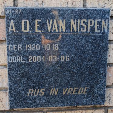 NISPEN A.O.E., van 1920-2004