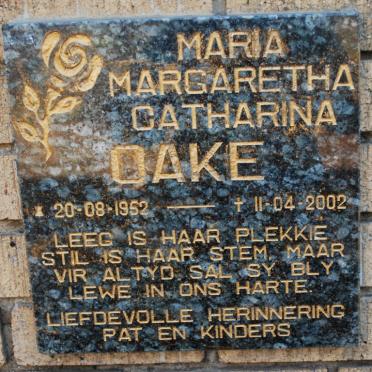 OAKE Maria Margaretha Catharina 1952-2002