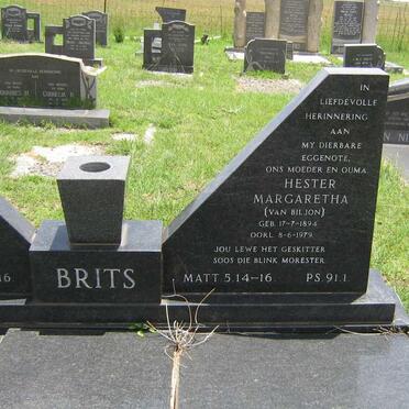 BRITS Hester Margaretha nee VAN BILJON 1894-1979