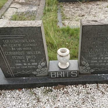 BRITS Gerhardus Willem Petrus 1901-1958 &amp; Clazina Maria Magdalena TALJAARD 1901-1989