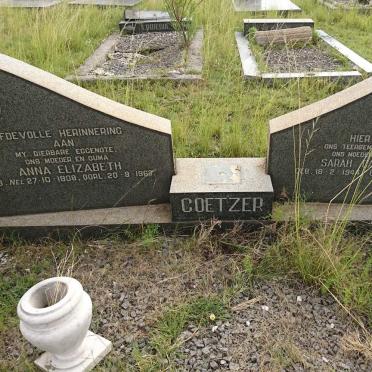 COETZER Anna Elizabeth nee NEL 1908-1963 :: COETZER Sarah Cathrina 1944-1987