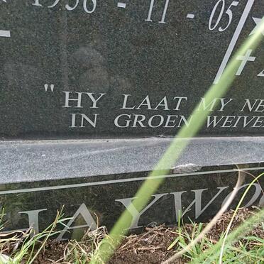 HAYWOOD Jurgens Hendrik 1958- &amp; Maria Izabella V.D.WALT 1960-2005