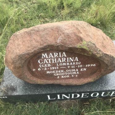 LINDEQUE Maria Catharina nee LOMBARD 1915-1996