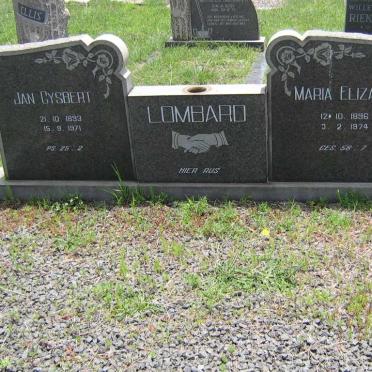 LOMBARD Jan Gysbert 1893-1971 &amp; Maria Elizabeh 1896-1974