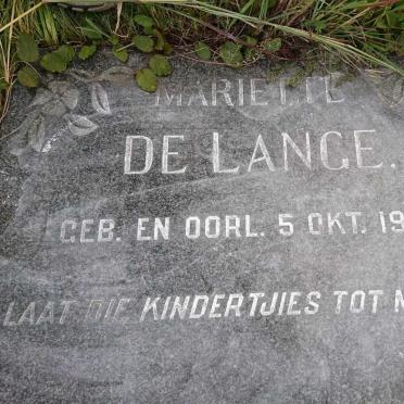LANGE Mariette, de 1958-1958