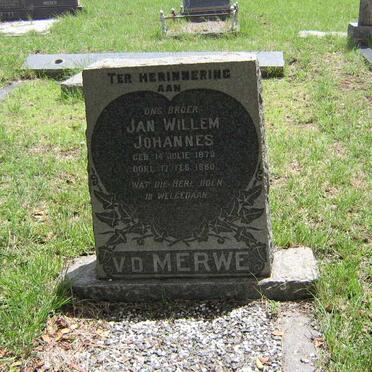 MERWE Jan Willem Johannes, v.d. 1873-1960