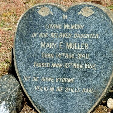 MULLER Mary E. 1940-1952