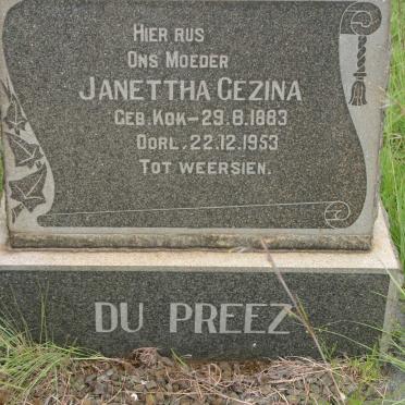 PREEZ Janettha Gezina, du nee KOK 1883-1953
