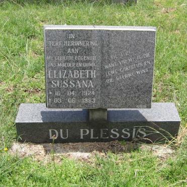 PLESSIS Elizabeth Sussana, du  1924-1983