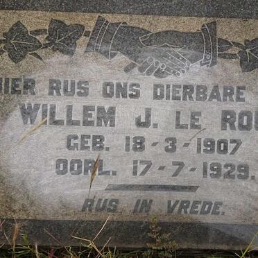 ROUX Willem J., le 1907-1929