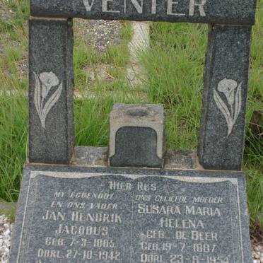 VENTER Jan Hendrik Jacobus 1885-1942 &amp; Susara Maria Helena DE BEER 1887-1954