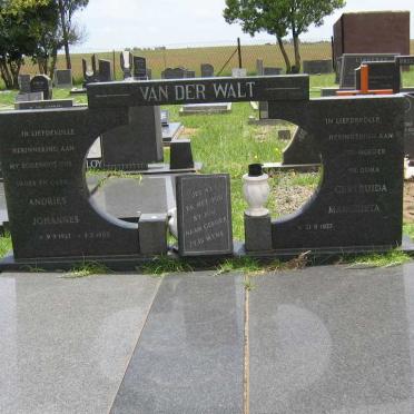 WALT Andries Johannes, van der 1927-1985 &amp; Gertruida Magrieta 1927-