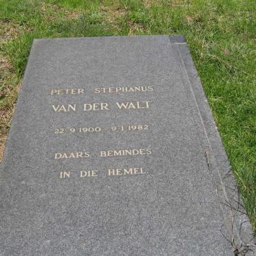 WALT Peter Stephanus, van der 1900-1982