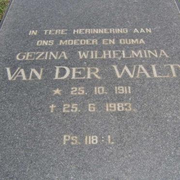 WALT Gezina Wilhelmina, van der 1911-1983