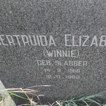 ? Gertruida Elizabeth nee SLABBER 1916-1988