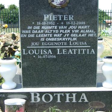 BOTHA Pieter 1952-2008 &amp; Louisa Leatitia 1956-