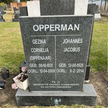 OPPERMAN Johannes Jacobus 1925-2014 &amp; Gezina Cornelia DIPPENAAR 1931-2009