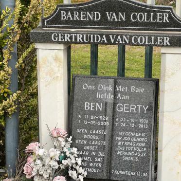 COLLER Barend, van 1929-2009 &amp; Gertruida 1930-2013