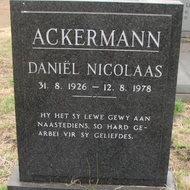 ACKERMANN Daniel Nicolaas 1926-1978