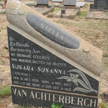 ACHTERBERG Susara Susanna, van nee STEVENS 1936-1967