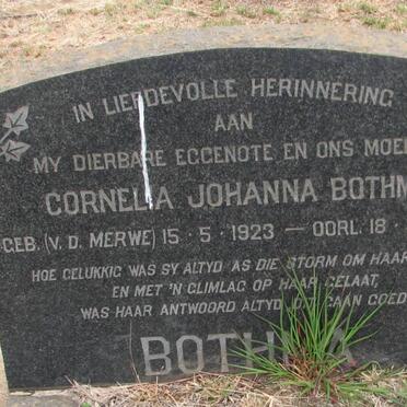 BOTHMA Cornelia Johanna nee V.D. MERWE 1923-1964