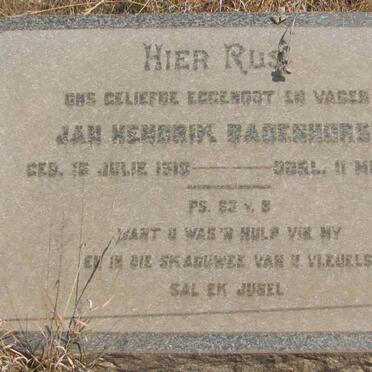 BADENHORST Jan Hendrik 1918-1951