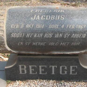 BEETGE Frederik Jacobus 1914-1967