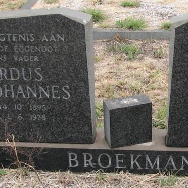 BROEKMAN Gerhardus Johannes 1895-1978 &amp; Anna Maria DU PLESSIS 1912-1979