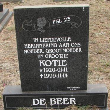 BEER Kotie, de 1920-1999