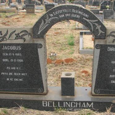 BELLINGHAM Jacobus 1885-1968 &amp; Dirkie Elizabeth 1888-1975