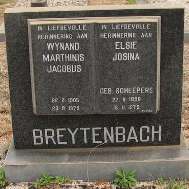 BREYTENBACH Wynand Marthinis Jacobus 1905-1979 &amp; Elsie Josina SCHEEPERS 1896-1979