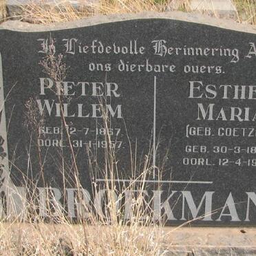BROEKMAN Pieter Willem 1867-1957 &amp; Esther Maria COETZEE 1868-1946