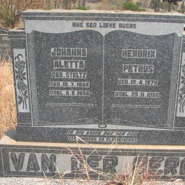 BERG Hendrik Petrus, van der 1879-1956 &amp; Johanna Aletta STOLTZ 1884-1956