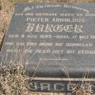 BURGER Pieter Arnoldus 1883-1965