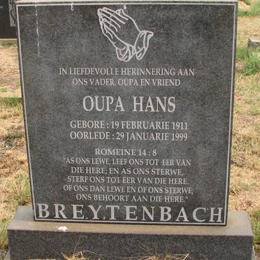 BREYTENBACH Oupa Hans 1911-1999