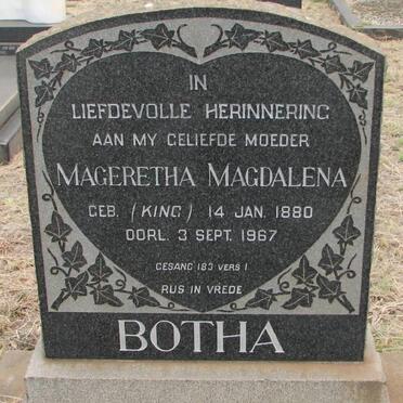 BOTHA Mageretha Magdalena nee KING 1880-1967