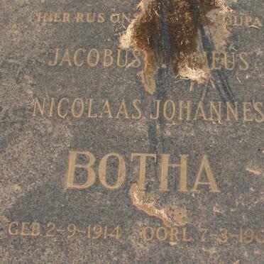 BOTHA Jacobus Matheus Nicolaas Johannes 1914-1965