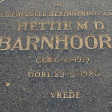 BARNHOORN M.D. 1919-1980