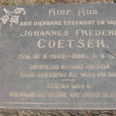 COETSER Johannes Frederik 1903-1957