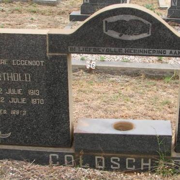 COLDSCHACG Berthold 1913-1970 &amp; Hendrina J.M. 1913-1996