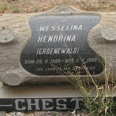 CHESTER Wesselina Hendrina nee GROENEWALD 1909-1992