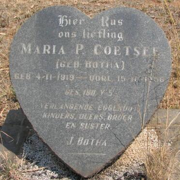 COETSEE Maria P. nee BOTHA 1919-1956