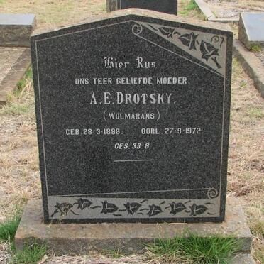 DROTSKY A.E. nee WOLMARANS 1888-1972