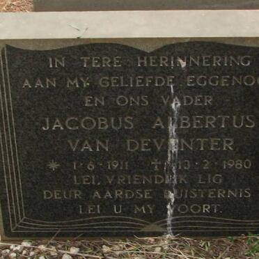 DEVENTER Jacobus Albertus, van 1911-1980