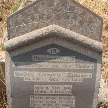 ENSLIN Susanna Cornelia Elizabeth nee VAN GASS 1895-1938