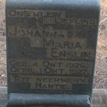 ENSLIN Johanna Maria 1926-1927