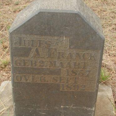 FRANCK Jules A. 1857-1892