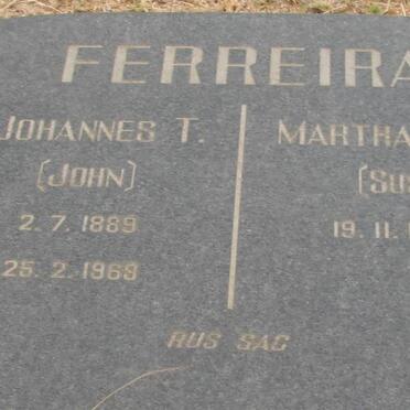 FERREIRA Johannes T. 1889-1969 &amp; Martha M.M. 1896-