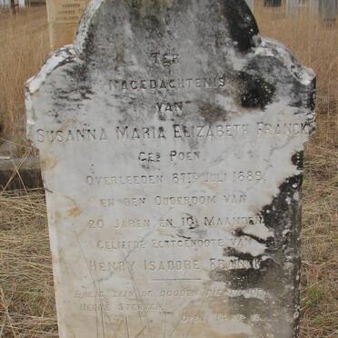 FRANCK Susanna Maria Elizabeth nee POEN -1889
