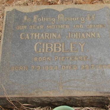GIBBLEY Catharina Johanna nee PIETERSE 1894-1966